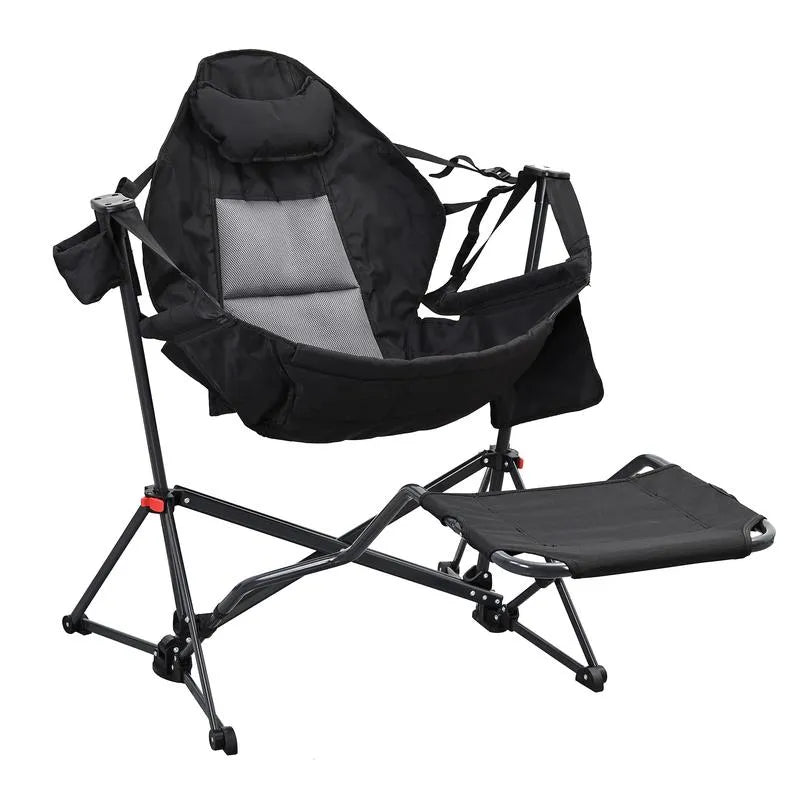 Adjustable Hammock Chair with Pedal – 450lbs Heavy-Duty Support, Compact & Portable for Camping, Beach, Backyard