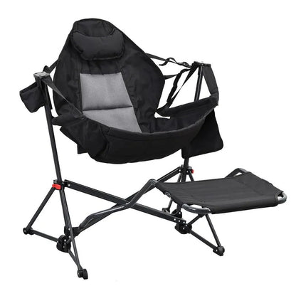 Adjustable Hammock Chair with Pedal – 450lbs Heavy-Duty Support, Compact & Portable for Camping, Beach, Backyard