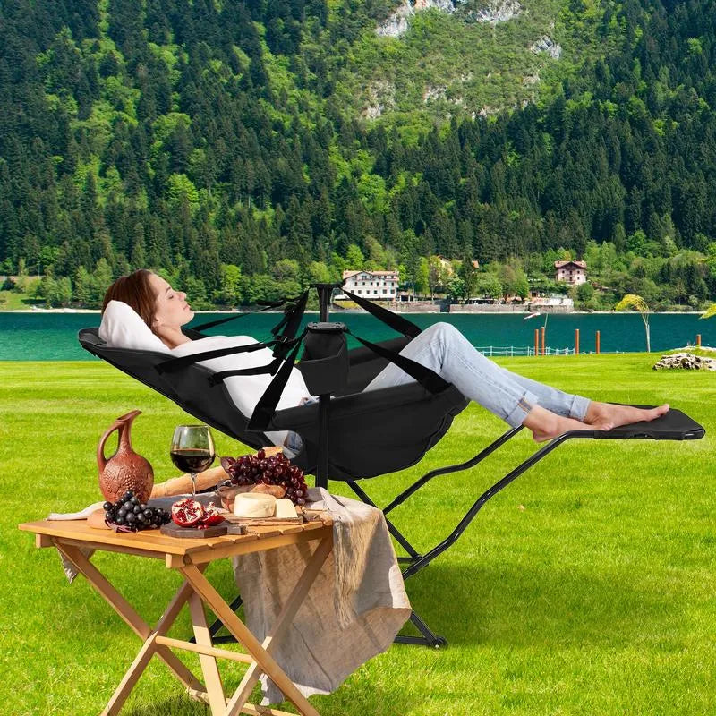 Adjustable Hammock Chair with Pedal – 450lbs Heavy-Duty Support, Compact & Portable for Camping, Beach, Backyard
